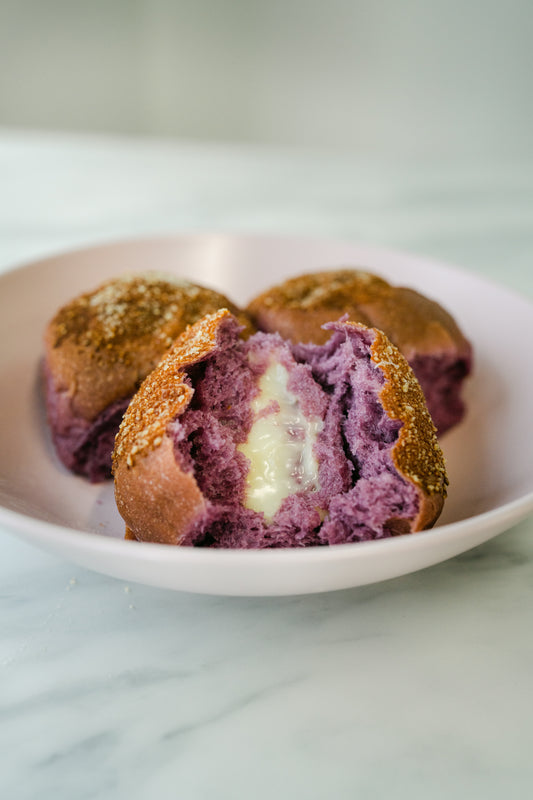 Ube Pandesal with Cheese Filling